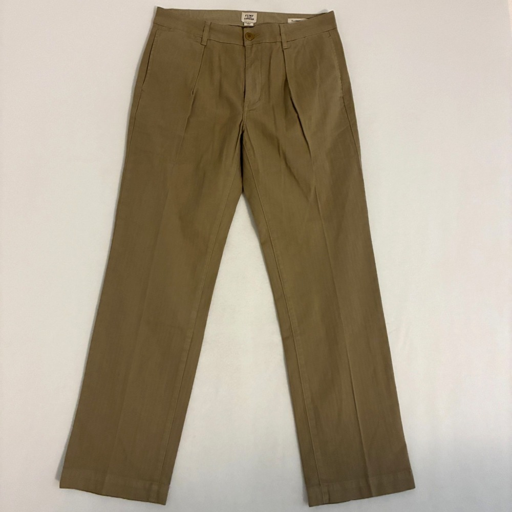 Flint and Tinder Pleated Chino Pants Men's 33x32 Classic Fit Preppy Party Office
